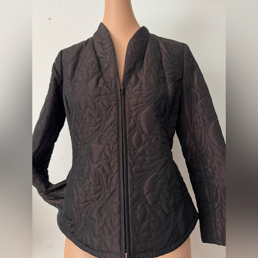 DANA BUCHMAN Elegant Bronze Brown Quilted Women's Jacket Size 2